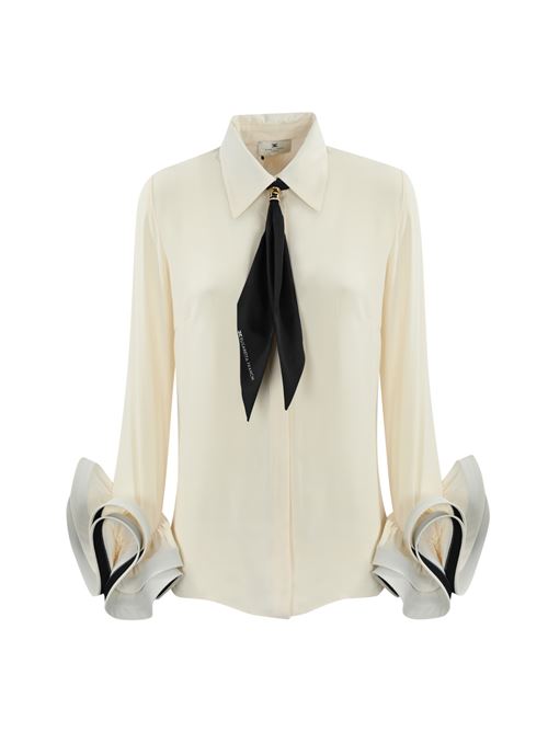 Camicia in georgette con ruches e foulard Elisabetta Franchi | CAT9647E2E84